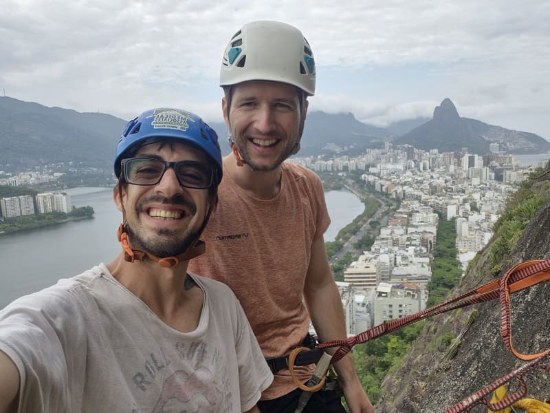 Two men on a climb in Rio de Janeiro