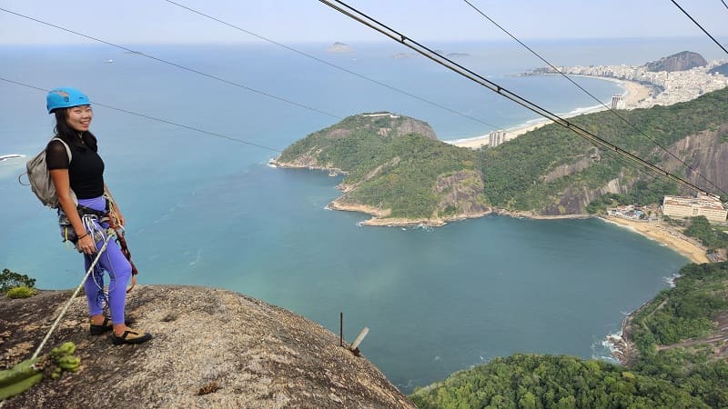 Woman at the top of sugarloaf 1